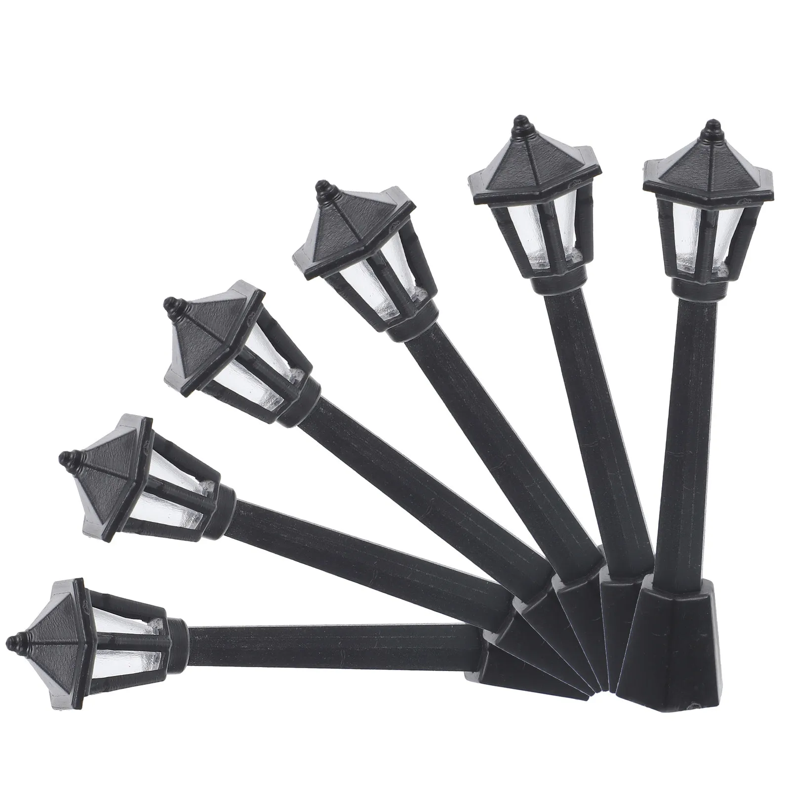 

6Pcs Dollhouse Street Lamp Decorations High Quality Plastic Miniature Street Lights for Dollhouse Accessories Fairy Garden