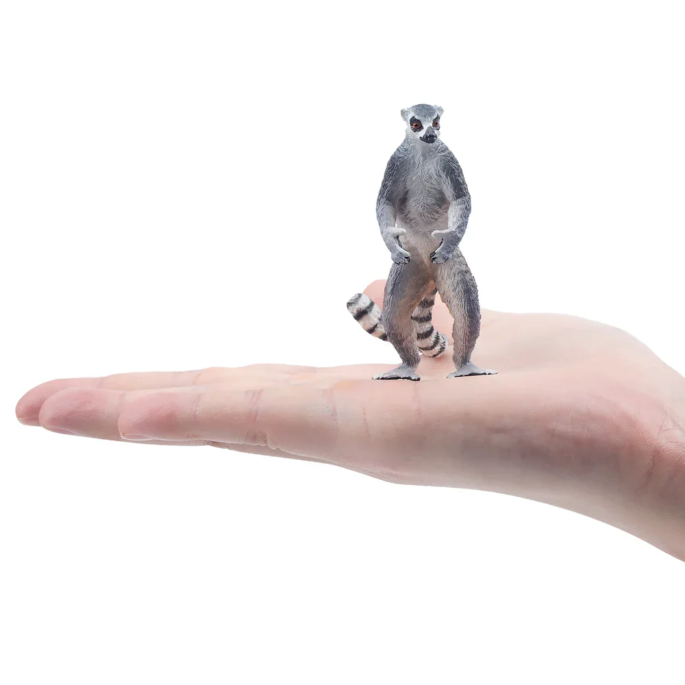 Toymany Simulation Ring-tailed Lemur Madagascar Animal Model Toy Mini Figures Dolls Action Figurines Toys Children Gift Cake Dec