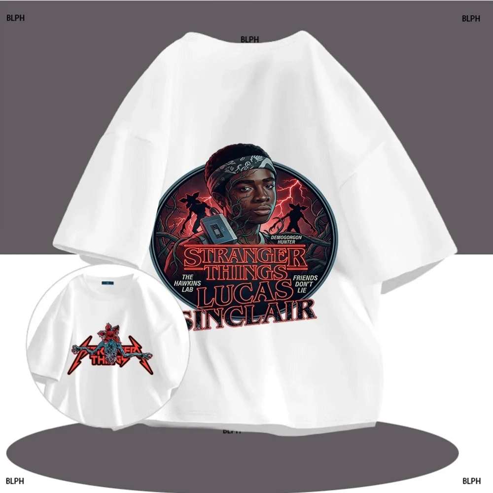

Stylish Stranger Things Lucas Sinclair Inspired Parent-Child T-Shirt Set, Demogorgon Hunter Design, Friends Don't Lie, Perfect