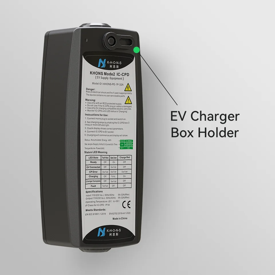 Khons 7kw Electric Vehicle Charger 32A Single-Phase EV Portable