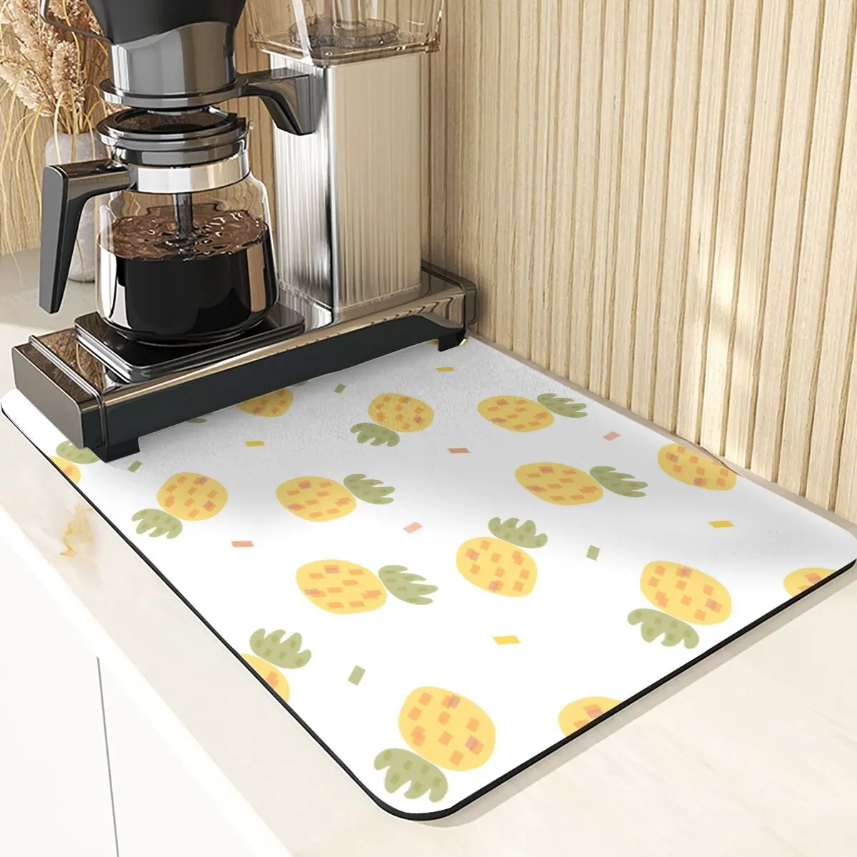 Plant Style Absorbent Drying Mat For Kitchen Cute Cartoon Pattern Utensils For Kitchen Coasters Placemat Non-Slip Mat Table Mats