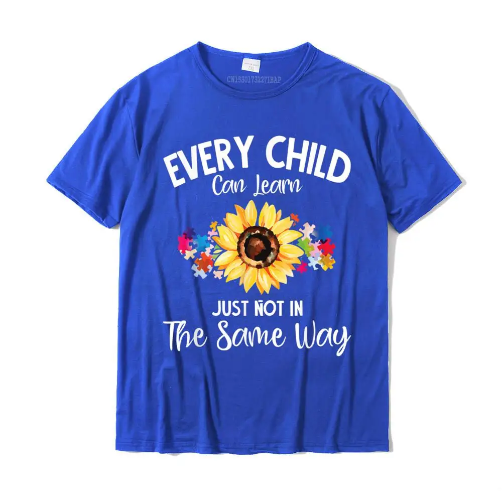 Special Education Teacher Every Child Learns Special Ed T-Shirt Cotton Tops Shirts For Men Design Top T-Shirts Summer Wholesale