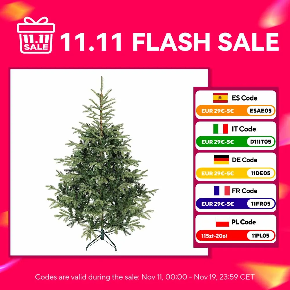 Homcom Arbre de Noël artificiel 180 cm, Arbre de Noël avec 772 Branches Dense et Support Métal Pliable, Assemblage Facile, Paire