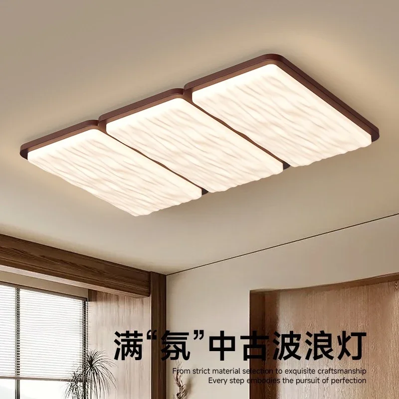 Светильник для гостиной в средневековом стиле, потолочный светильник, бесшумный светильник для спальни в японском стиле, орех для проживания в семье в американском стиле ретро