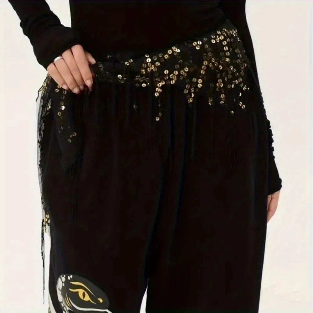 Novo lenço de dança na moda-lenço de corrente de cintura hip hop lenço triangular com borlas, acessório versátil de envoltório de cinto