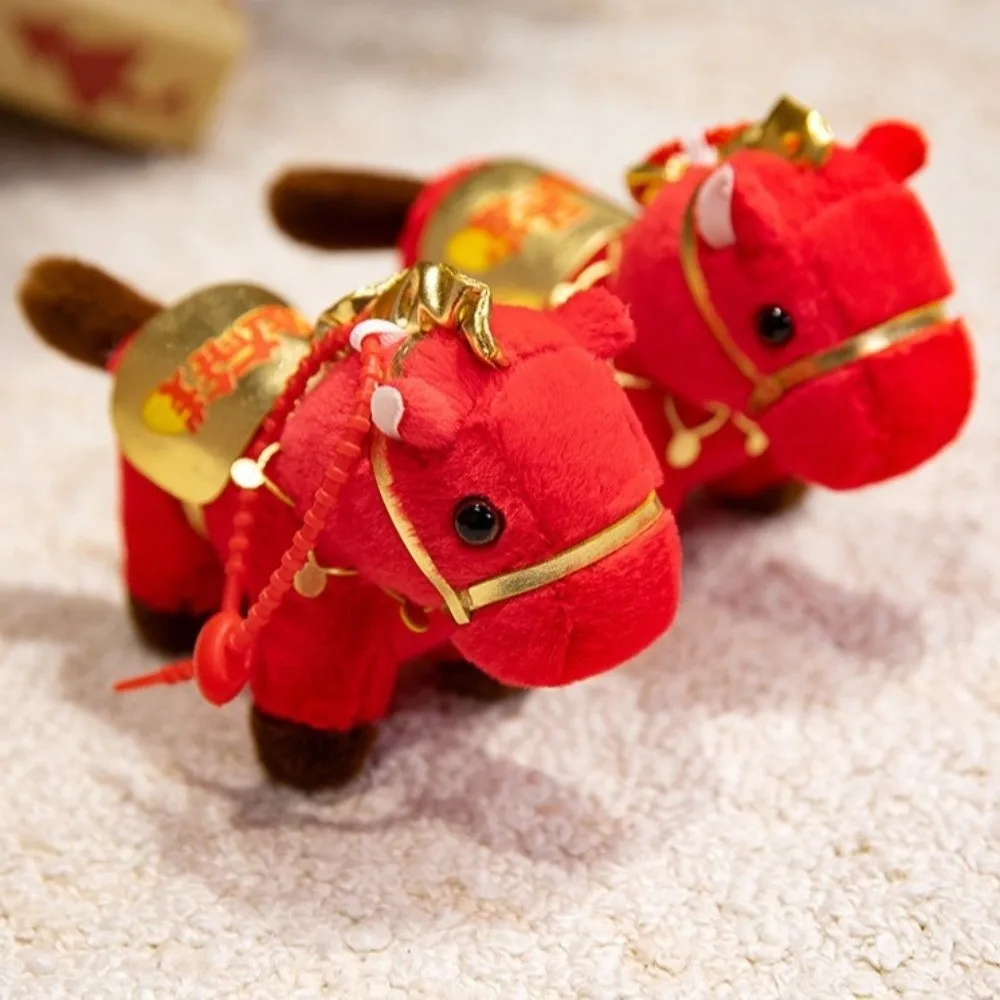 

2026 Horse Year Little Horse Toys Traditional Stuffed Animal Chinese Horse Mascot Cartoon Blessing Zodiac Horse
