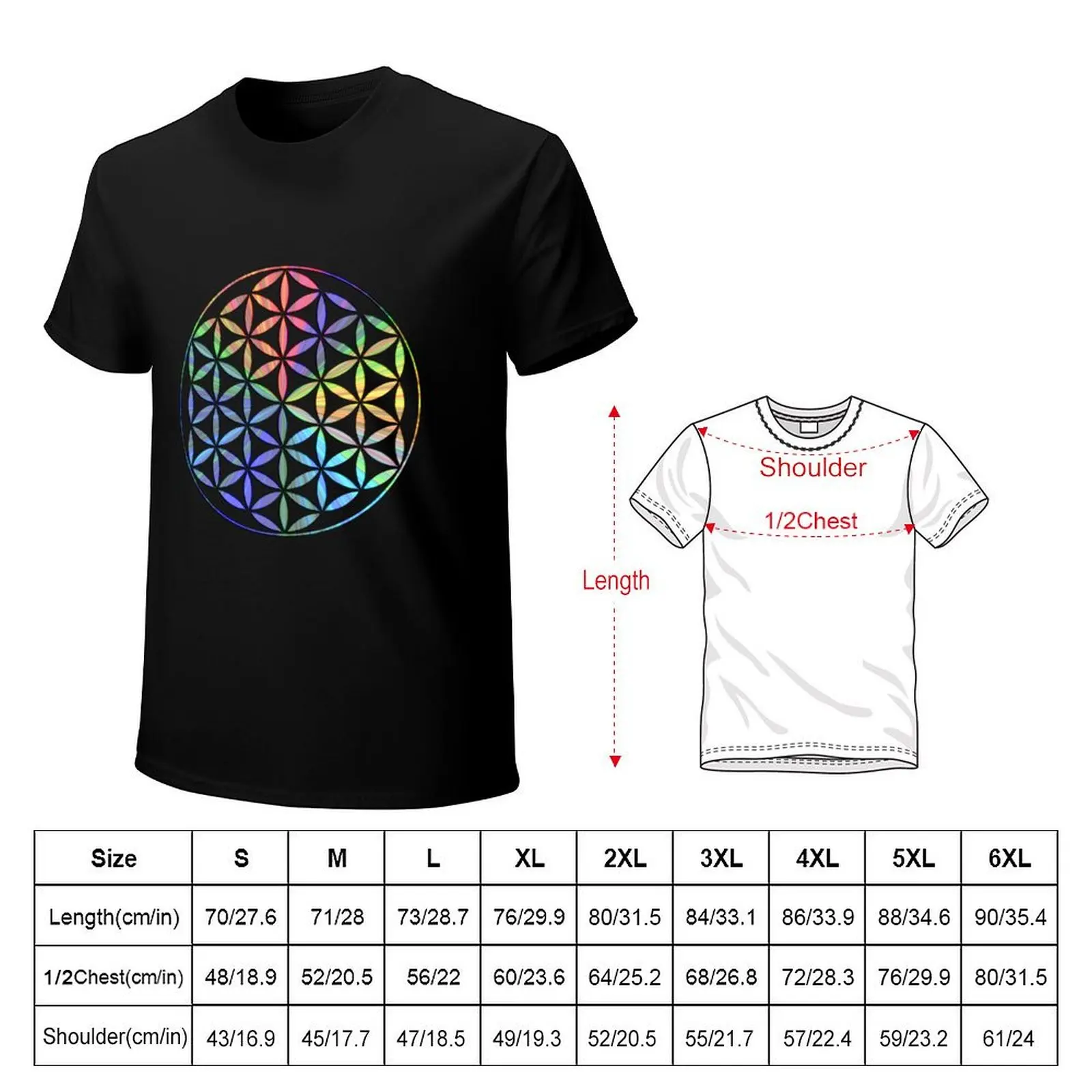 Flower of Life - Multi-Colour T-Shirt tees summer tops new edition mens clothes