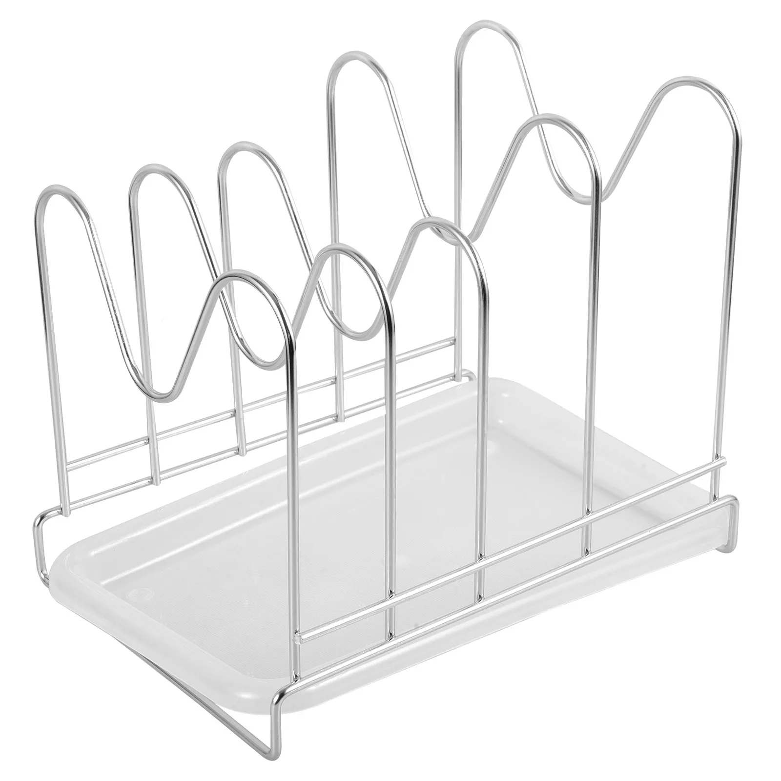 

Органайзер для разделочных досок из нержавеющей стали, 3-ярусная вертикальная подставка для хранения на кухне, держатель для крышек и разделочных досок