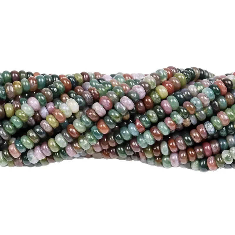 4 6 8 mm Naturstein Indischer Achat Abakus-Perlen Rondelle lose Perlen für Schmuckherstellung DIY Halskette Armband Zubehör 15 Zoll – Detail 5