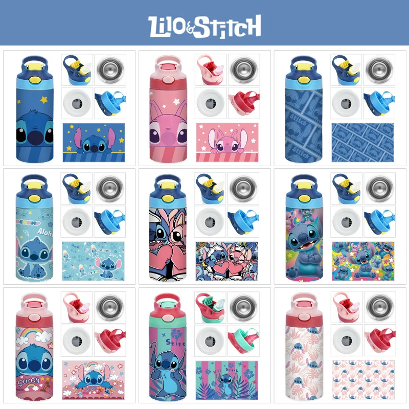 

350 мл Kawaii Stitch аниме Lilo & Stitch фигурки мультяшный принт подарок периферийные устройства для мужчин и женщин студентов из нержавеющей стали с изоляцией чашка для воды