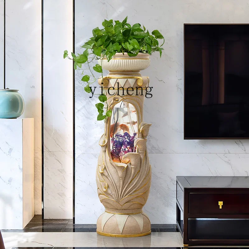 L7-14 floor ornament circulating water lucky living room fish tank landscaping office gift goldfish pond