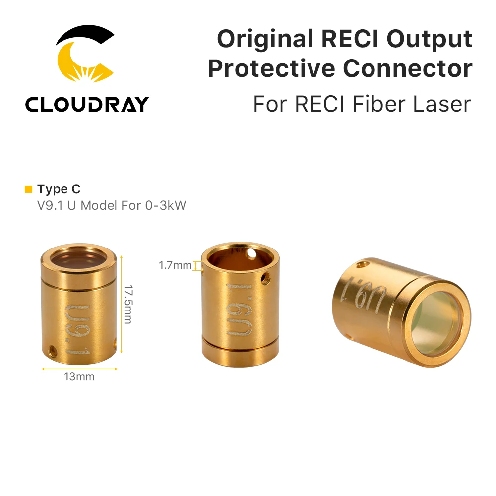 Cloudray-Original RECI Output Protective Connector for Fiber Interface Protection, 0-3KW Fiber Laser