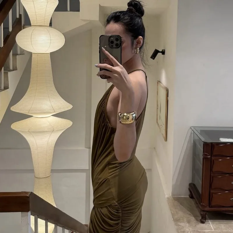 クロスシャーリングボディコンミニドレスセクシーな V ネックスパゲッティストラップバックレスヒップスタースリムパーティークラブウェア女性固体カジュアルストリートウェア
