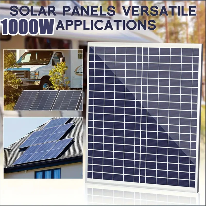 

1000W Solar Panel Kit Complete 12V Polycrystalline Power Portable Outdoor Rechargeable Solar Cell Solar Generator for Home