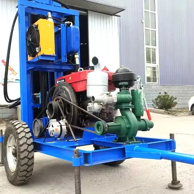 

Индивидуальная дизельная буровая установка на гусеничном ходу мощностью 22 л.с. для бурения скважин на воду, глубина 200 м, надежная