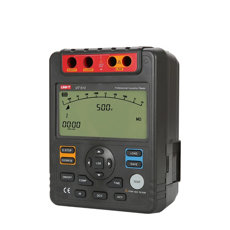 UNI-T UT513 Ac Dc USB Insulation Resistance Tester PI DAR Measurement Parameter Record Analysis Digital Only 1000G1.8ma