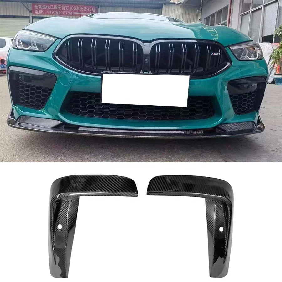 Dry Carbon Fiber Front Bumper Air Ducts For M8 F91 F92 F93 2020-IN OEM style Front Side Splitters Canards 2020+