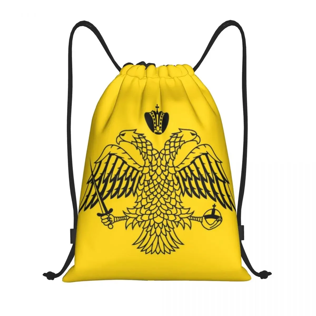 Byzantine Imperial Flag By The Greek Orthodox Churches Drawstring Bags Women Men Portable Sports Gym Sackpack Training Backpacks