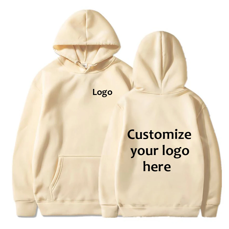 2024 Men\'s custom hooded sportswear with text image printing of couple friend and family logos casual sweater style