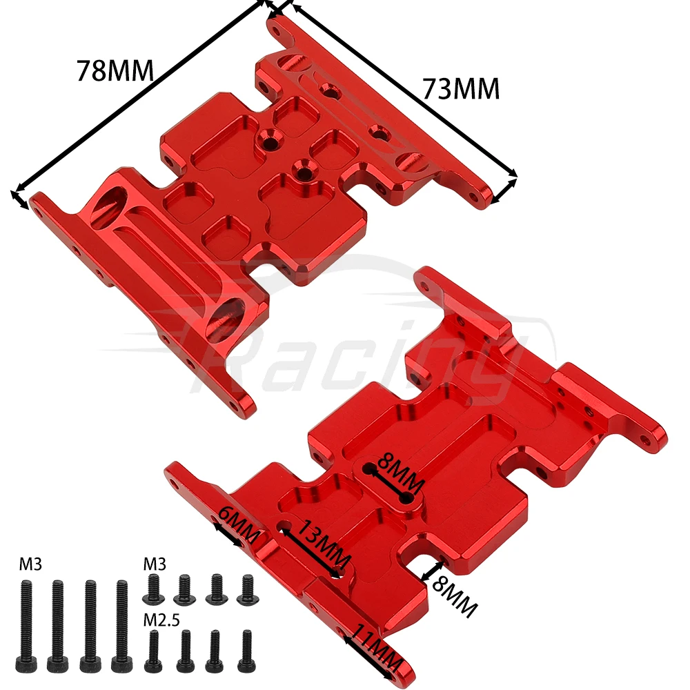 1pc Metal Chassis Gearbox Mount Transmission Holder Skid Plate for 1/10 RC Crawler Axial SCX10 Aluminum Alloy Upgrade Parts