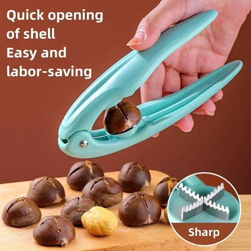 1 unidad de desgranadora de nueces, Clip para castañas, alicates para nueces, desgranadora de castañas de Metal para el hogar, abridor de nueces, cortador, herramientas de cocina para descascarar