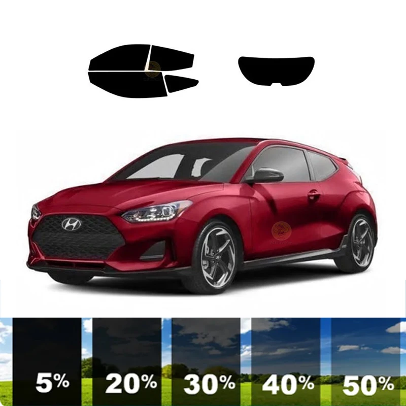 

precut Removable Window Tint Film For Car 100% UVR 5%-70%VLT Heat Insulation Carbon ﻿For HYUNDAI VELOSTER 3 DR HATCH 2019-2022