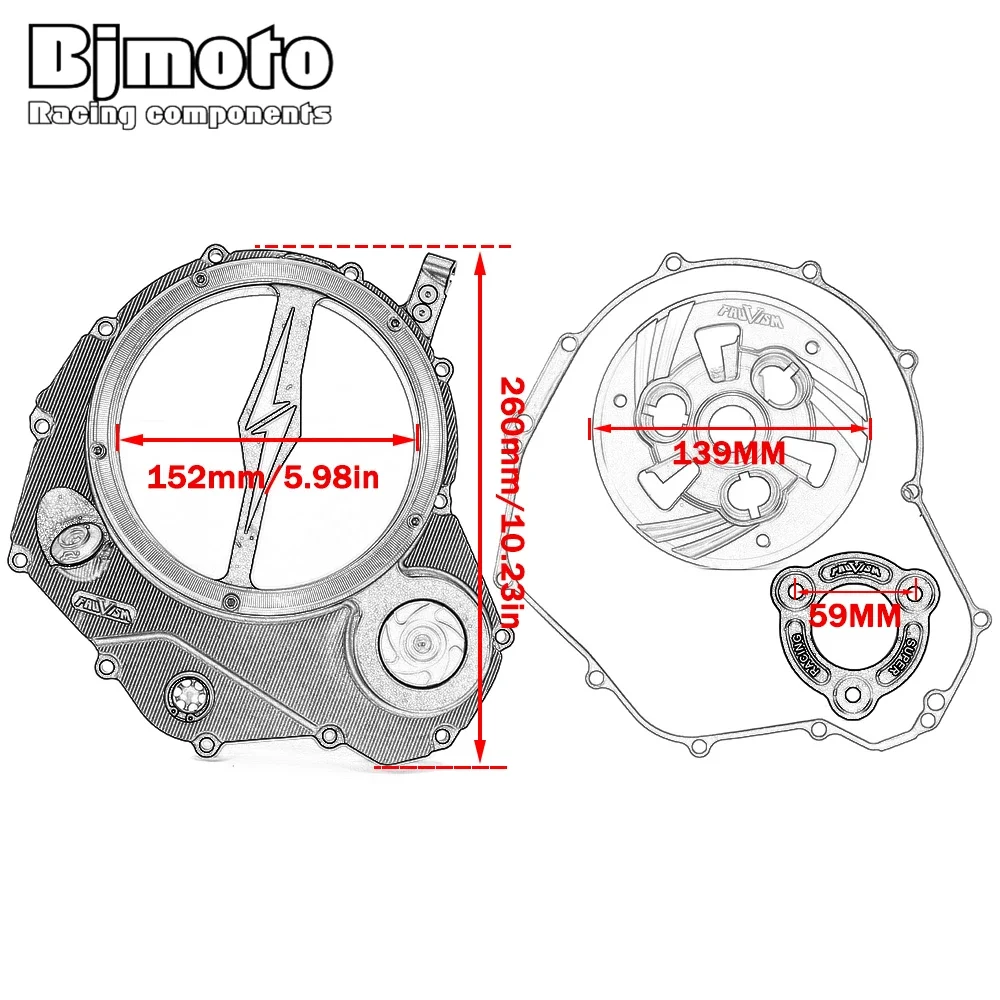 For Kawasaki Ninja 650 Z650 2017-2023 Motorcycle Racing Clear Clutch Cover & Spring Retainer