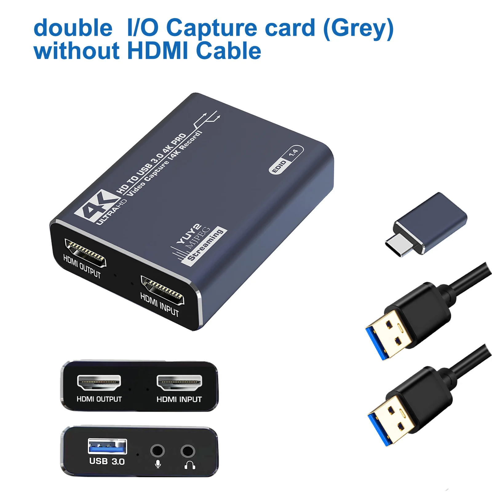 Scheda di acquisizione audio video Balabaxer 4K, USB3.0 con cavo HDMI, dispositivo di acquisizione full HD 1080p per modifica video, tablet