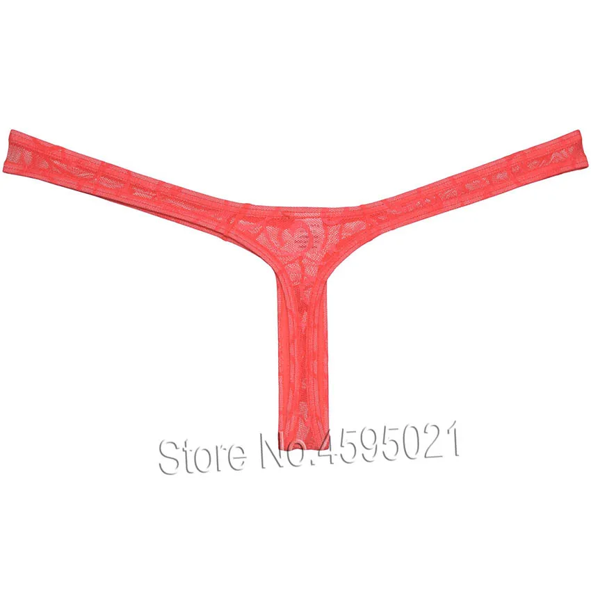 Hot Men Jacquard Bikini Thong Sexy Underwear See-through Pouch T-back Erotic Jock Strap No Show Panties Unisex Underpants