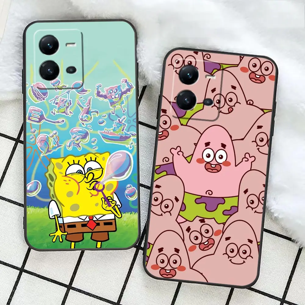 S-SpongeBob P-Patrick Star Phone Funda Case For VIVO X90 X80 X70 X60 X50 X30 X23 V29 V27 V25 V23 V23E V21 V21E V20 Case Shell