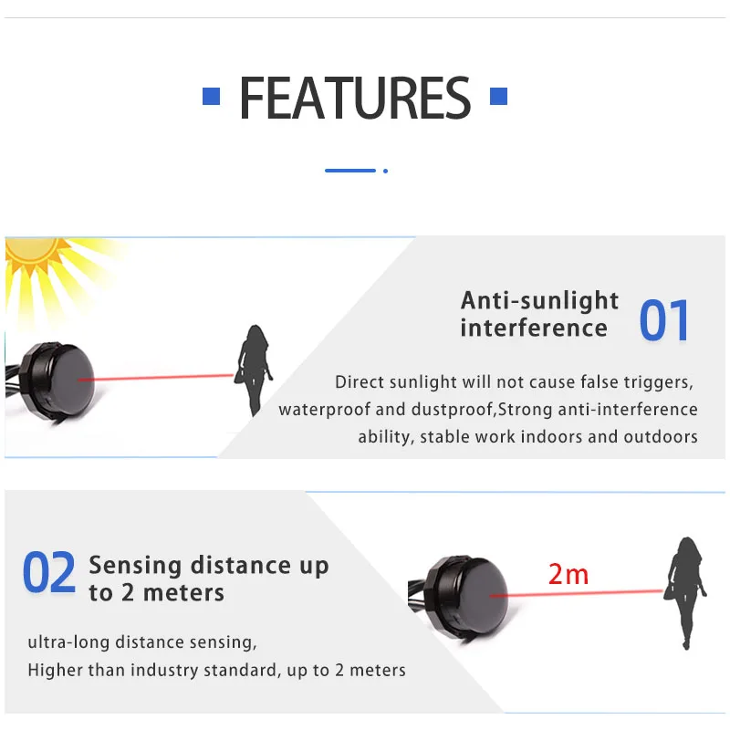 XKC-KE200 Anti-sunlight Infrared Sensor,DC5-24V Proximity Sensor,IR Human and Objects Presence Motion Sensor