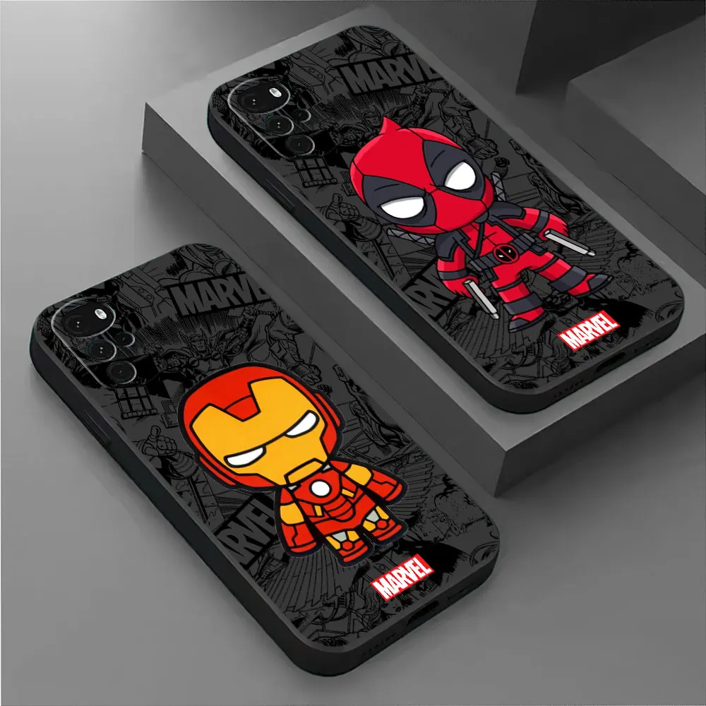 Marvel Groot Deadpool Spiderman Case for Motorola Moto G82 G8 G9 Power Lite G50 G52 G72 G31 G32 G200 G71 5G G60 G30 G22 Cover