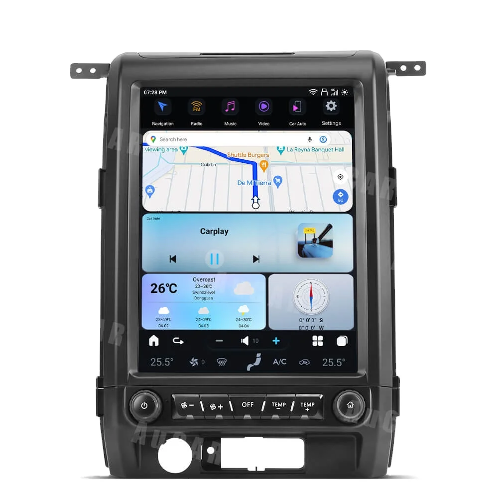 

Aucar 12.1" Latest Android 13 Tesla Style Screen Car Stereo Video DVD Player GPS Navigation Car Radio for Ford F150 2009-2012