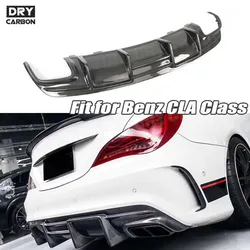 Car Rear Bumper Diffuser for Mercedes-Benz CLA Class W117 C117 Sport CLA45 AMG 2013-2019 Carbon Fiber Rear Diffuser Lip Spoiler