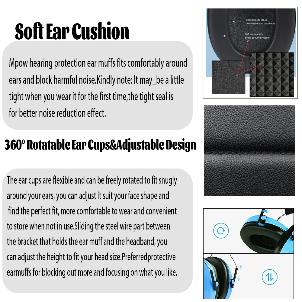 غطاء للأذنين قابل للطي مقاوم للضوضاء للأطفال غطاء للأذنين مقاوم للضوضاء للأطفال غطاء للأذنين مقاوم للضوضاء وإلغاء الضوضاء أثناء النوم #5