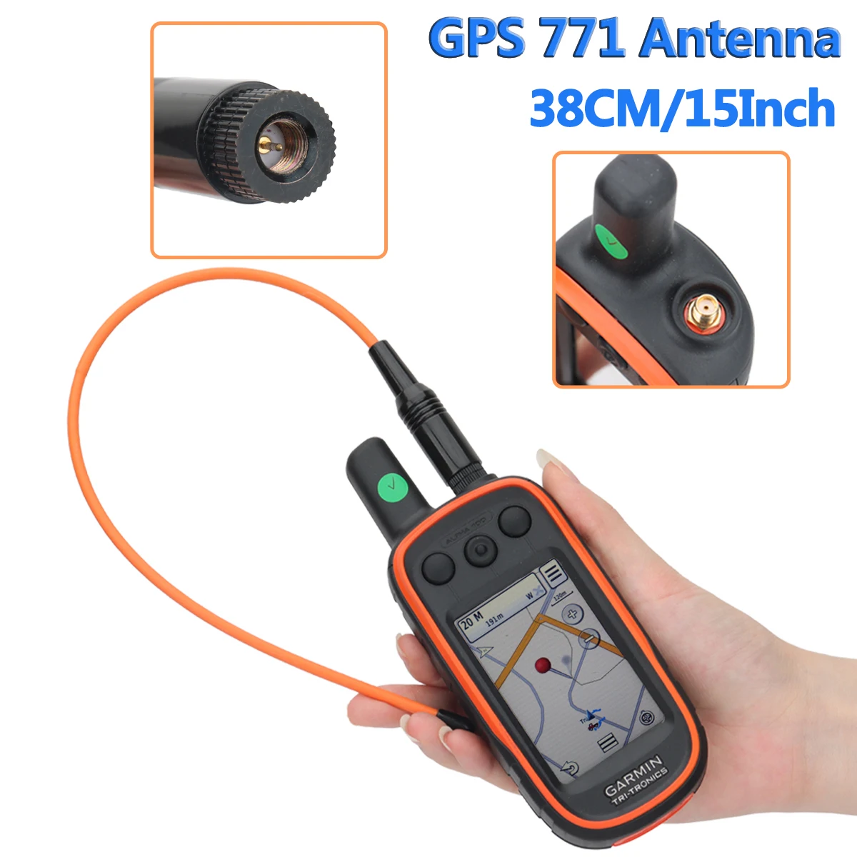 ABBREE GPS 771 Antenna 15 inch Whip Antenna Extended Long Range Walkie Talkie Antenna for Garmin GPS Alpha 100 200 Astro 220 320