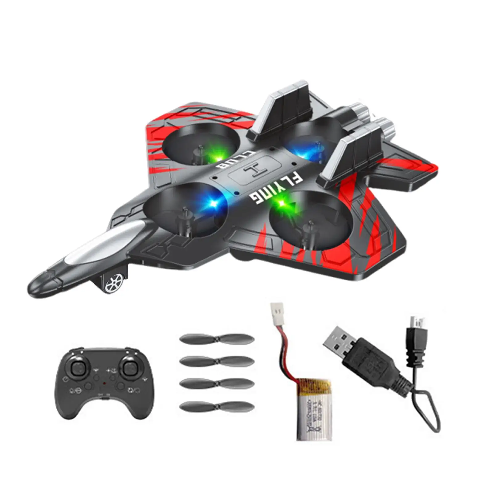Glider Plane Remote Control Aircraft EVA Foam Four Channel Rc Airplane LED Illuminated Stunt Toy for Children Adults