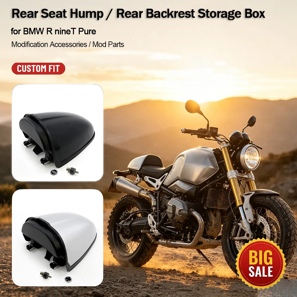 Rear Seat Cowl Storage Box Passenger Backrest Hump Cover for BMW R nineT Pure 2014-2023  Mod Accessories