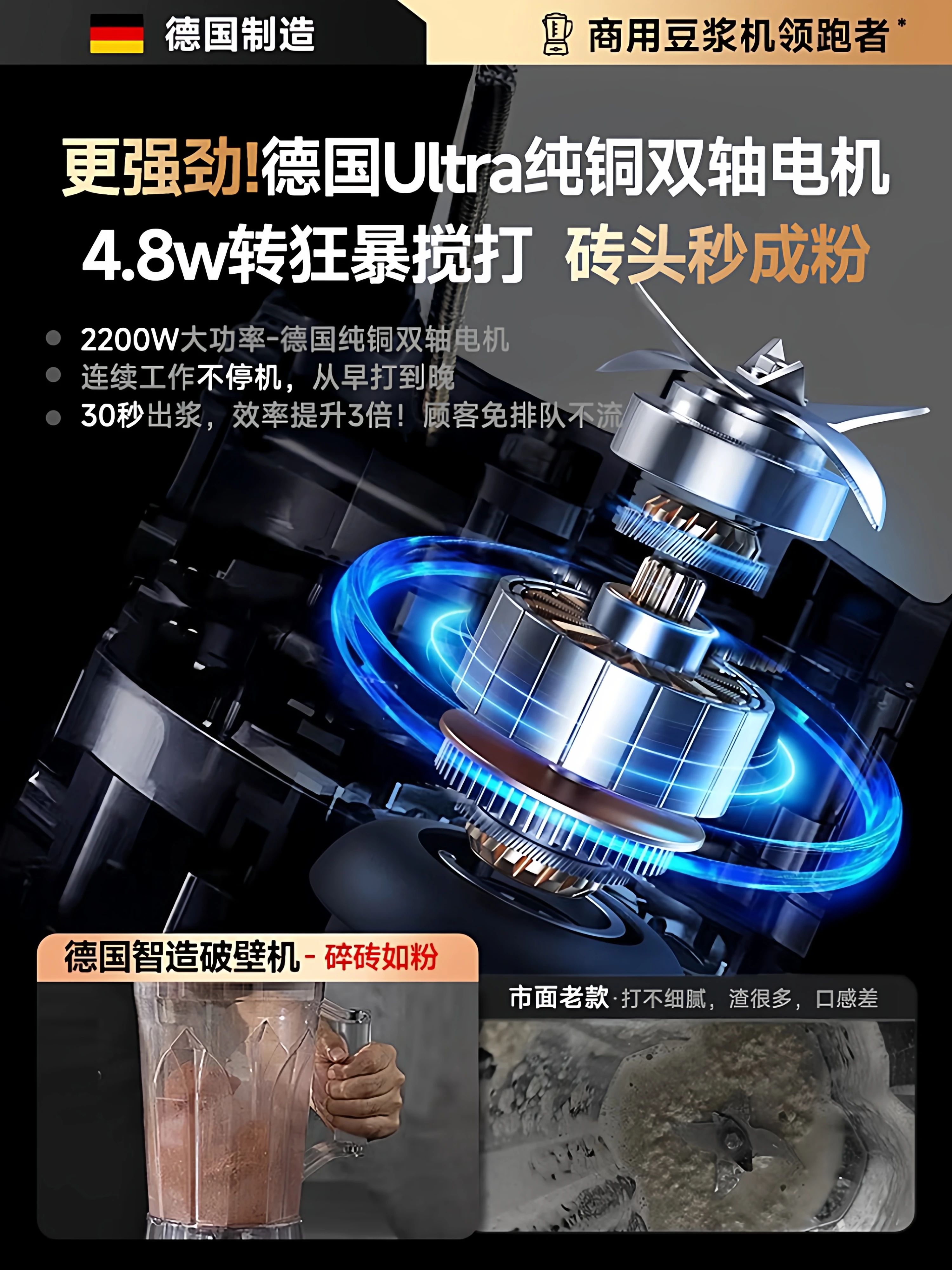 Commercial Soybean Milk Machine Large Capacity No Slag High Power Cooking Beating Wall Breaker