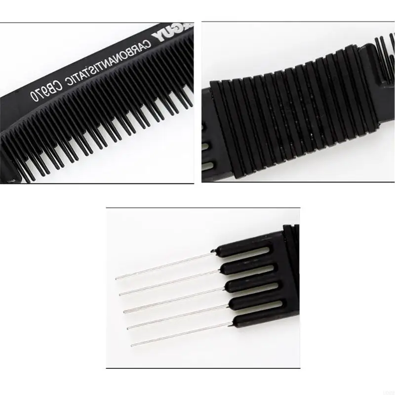 U0DE Lifting Flauschkamm Schwarz Langlebig für langes Haar, kurzes Haar, feines Haar oder großes lockiges Haar, Entwirren und