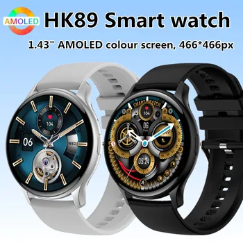 2024 New Men Smart Watch HK89 1.43 AMOLED Answer Make Call Watch Always On Display IP68 Waterproof Sports Smartwatch Women Men