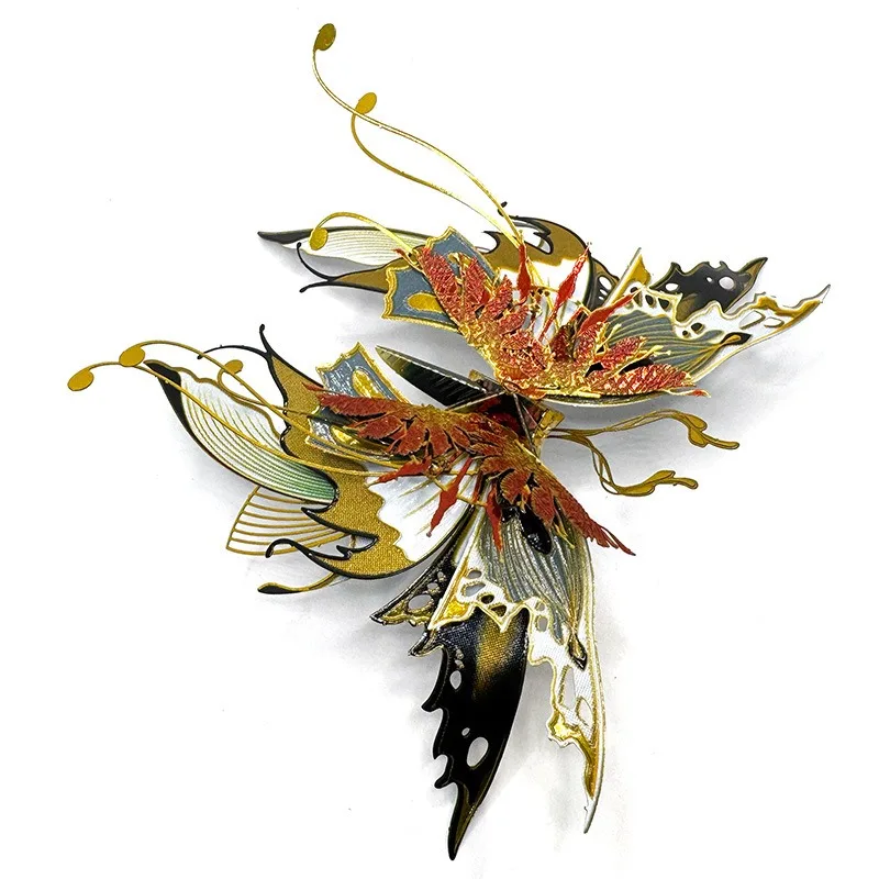 Puzzle 3D en métal papillon coloré, bricolage, Animal exquis, modèle d'assemblage d'insecte papillon, Kits de découpe Laser, jouets