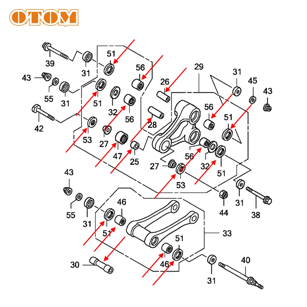 OTOM Motorcycle Linkage ARM Triangle Lever Accessories Bearing Oil Seal Bushing For HONDA CR125 CR250 CRF250R CRF450R CRF450X