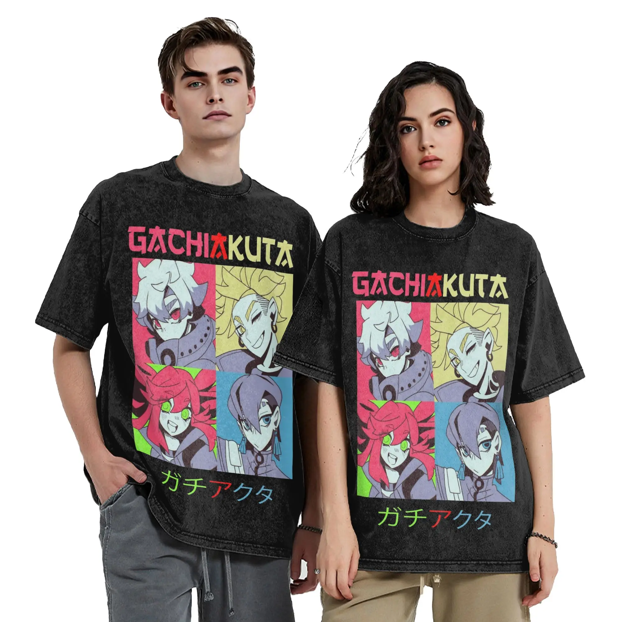 Japanese Anime Gachiakuta Cleaners Washed T Shirt Streetwear  Fashion T-Shirts  Tees Men Women Short Sleeve Harajuku
