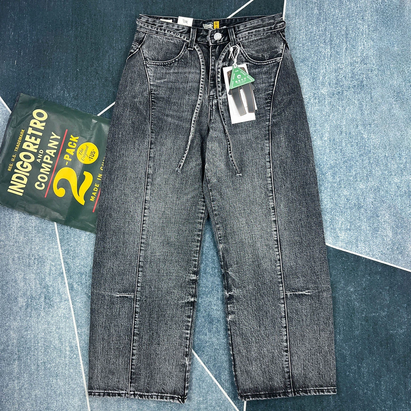 

Heavy retro jeans men's loose straight trousers trendy wide leg casual pants