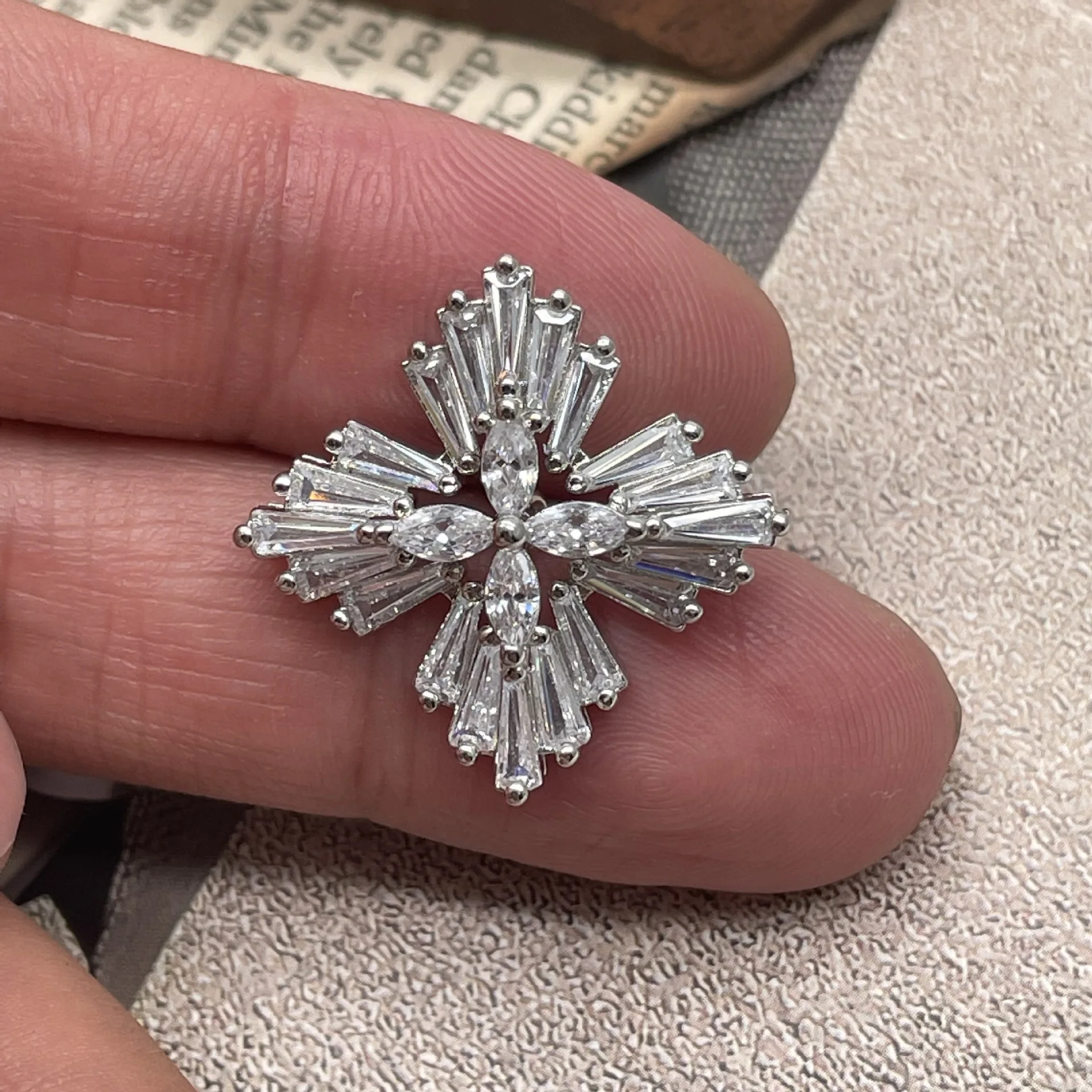 5 قطعة/الوحدة أزرار الزركون العشب لامعة للنساء ، معطف ، معطف ، سترة ، زر معدني عرقوب ، الملابس #4