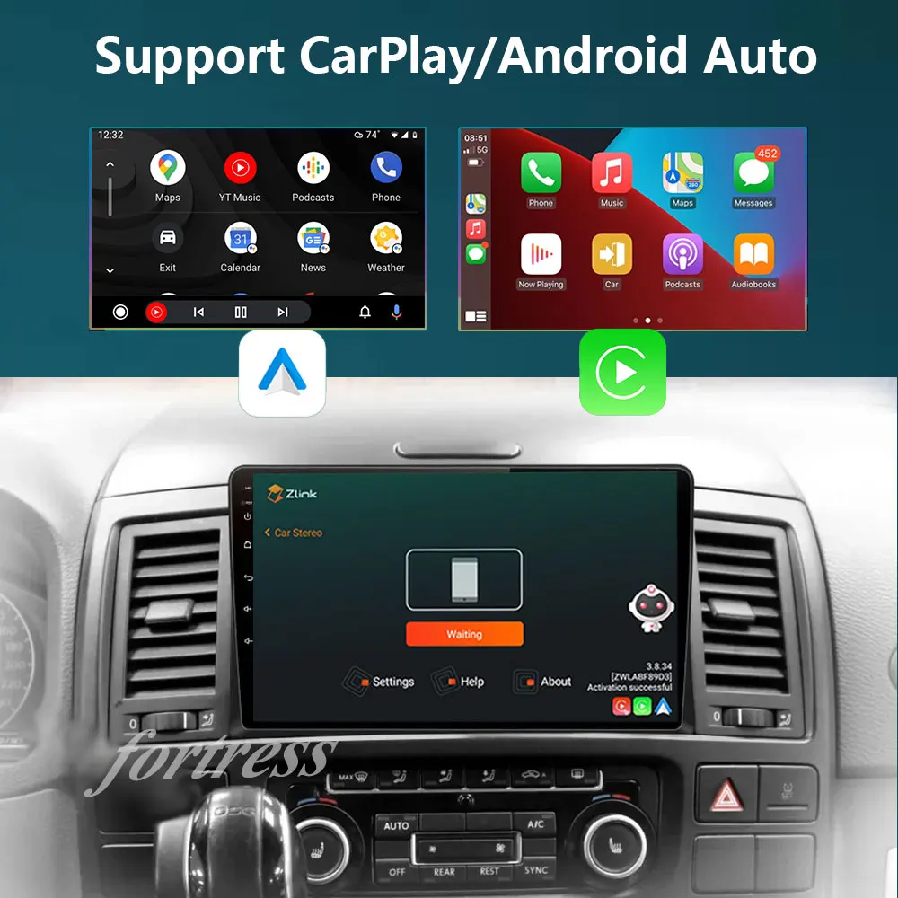 9 Inch Android 12 Car Radio For Volkswagen Transportre/Multivan T5 2003-2015 Carplay Auto Stereo No 2din FM 4G