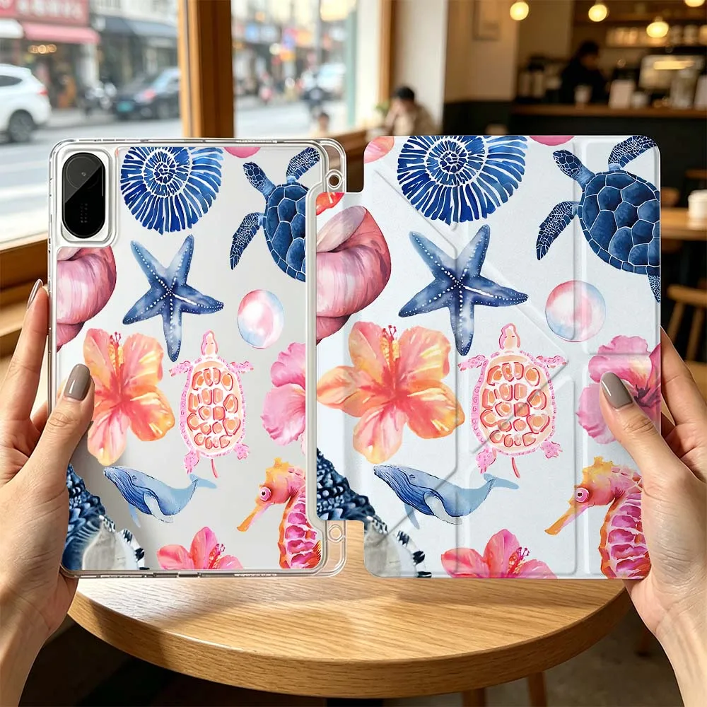 Cartoon Turtle Pattern Design Cool For Xiaomi Redmi Poco Pad 8 7 6 5 C1 SE 9.7 11.2 12.1 11 inch 3Y Tablet Case