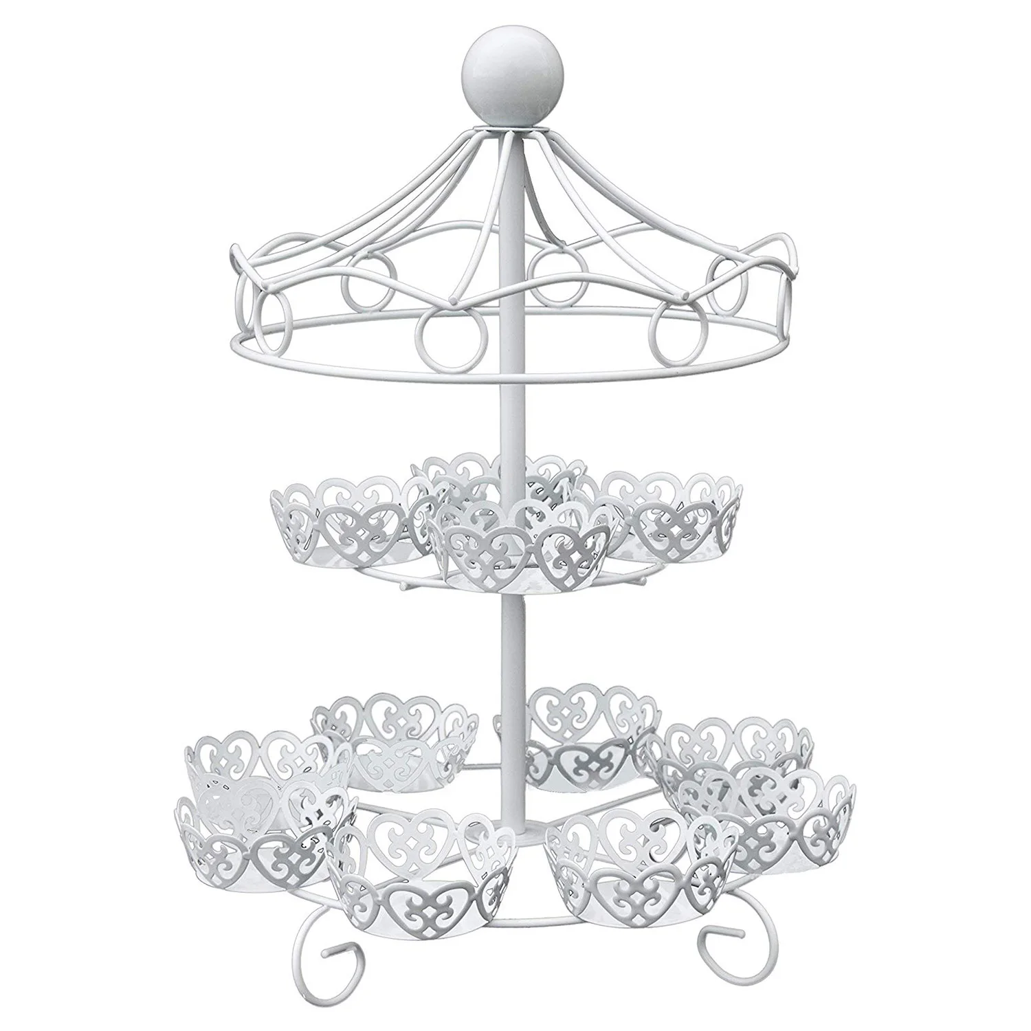 On sale 2 Layer-12 Count Carousel Cupcake Stand Holder Display Wedding Cake Cup Display Stand