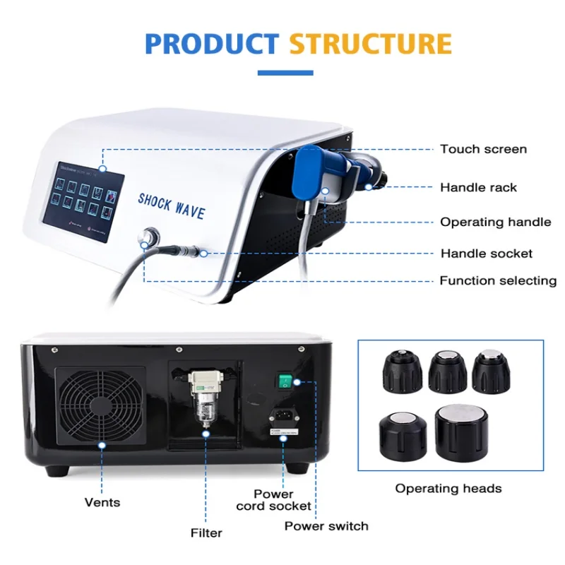 10 Bar Pneumatische Schokgolf Therapie Machine Voor Man Ed Behandeling Fysieke Schokgolf Therapie Machine Voor Pijnverlichting